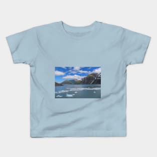 USA. Alaska. Lake with Flowing Ice. Kids T-Shirt